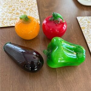 Vintage Hand-Blown Murano-Style Glass Fruit Set